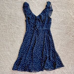 DKNY Ruffle Chiffon Polka Dot A-Line
Dress